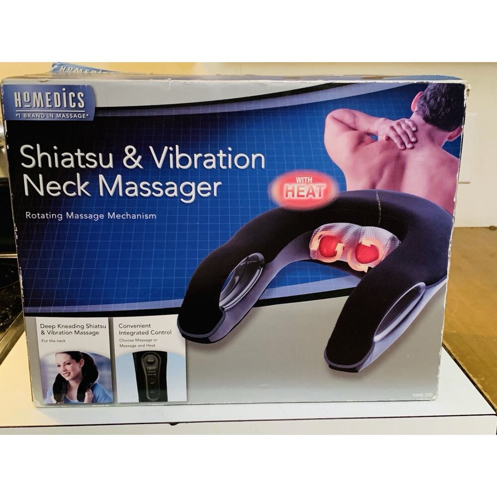Heated Shiatsu Neck Massager w/ Vibration by Homedics NMS-350 Wired Tested